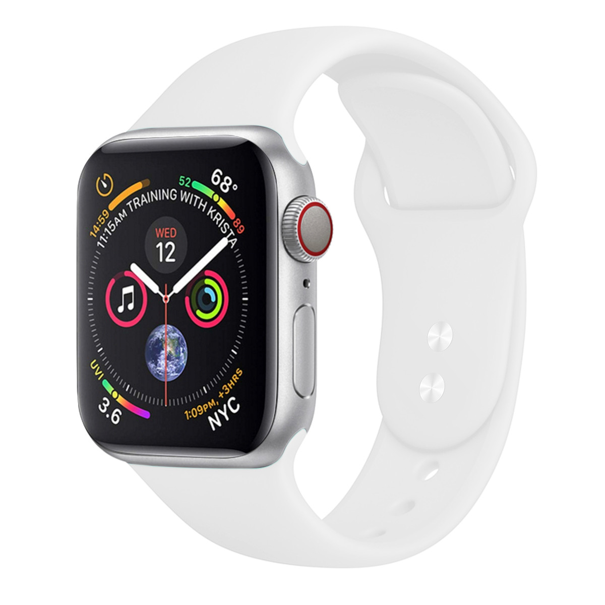 Ремешок For Apple Watch 38mm/40mm/41mm, Silicone, White