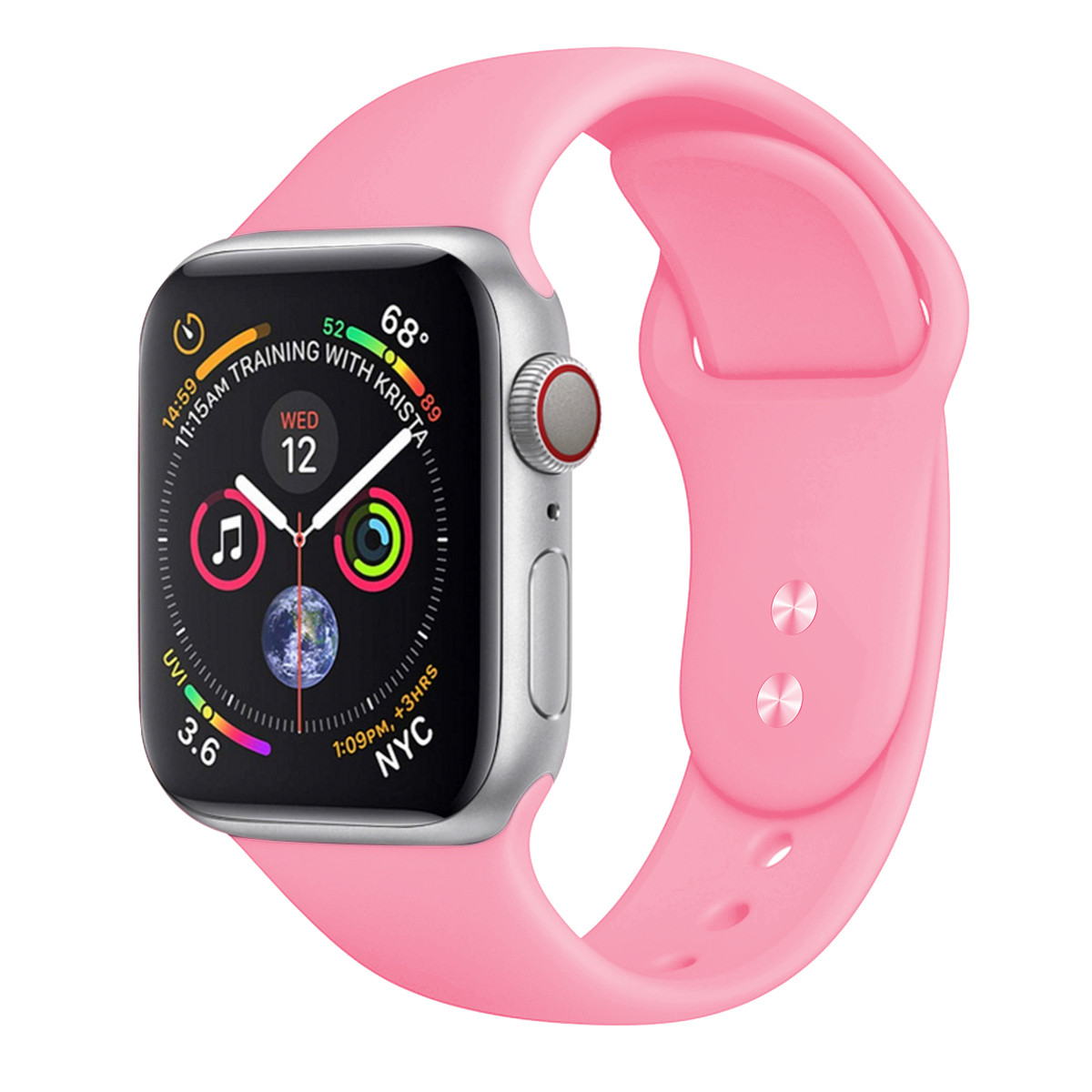 Ремешок For Apple Watch 42mm/44mm/45mm, Silicone, Pink