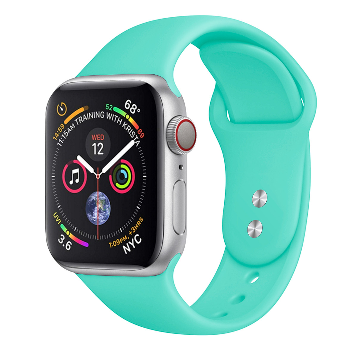 Ремешок For Apple Watch 42mm/44mm/45mm, Silicone, Mint