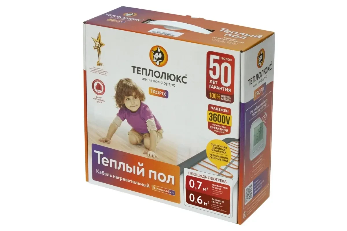 Кабель нагревательный "Теплолюкс" Tropix ТЛБЭ 56,5 м/1200 Вт