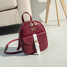 Модный дизайнерский Женский мини рюкзак Многофункциональный Маленький ранец double shoulder bag. Цвет красный.