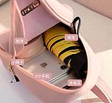 Модный дизайнерский Женский мини рюкзак Многофункциональный Маленький ранец double shoulder bag. Цвет Розовый, фото 3