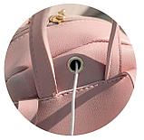 Модный дизайнерский Женский мини рюкзак Многофункциональный Маленький ранец double shoulder bag. Цвет Розовый, фото 5