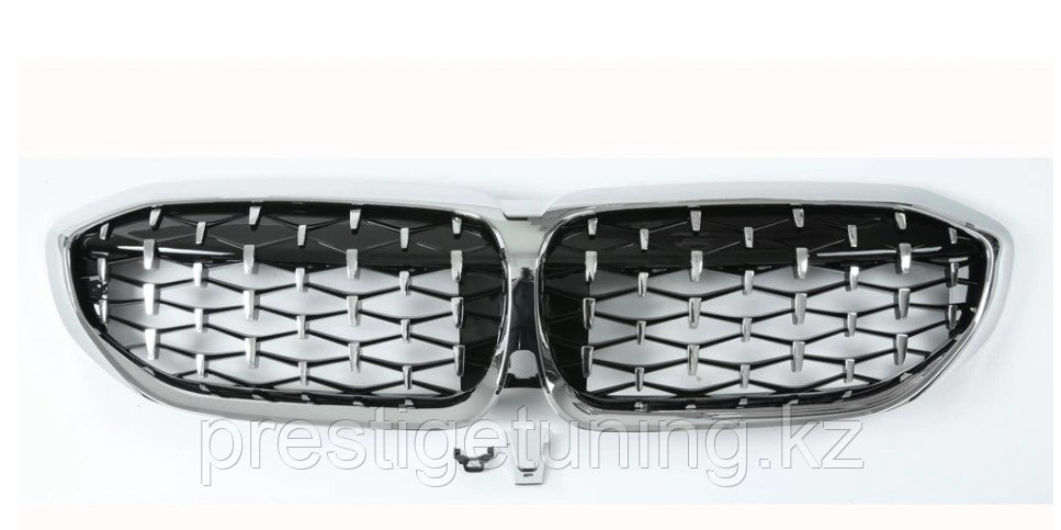 Решетка радиатора на BMW 3 серия (G20) 2018-22 стиль DIAMOND (Хромированный цвет)