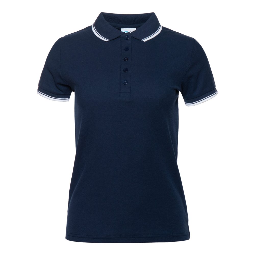 Рубашка поло женская STAN с окантовкой хлопок/полиэстер 185, 04BK, Т-синий (46) (48/L)