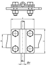 Соединитель L-55 прут-полоса с разделительной пластиной 8302419000, фото 2