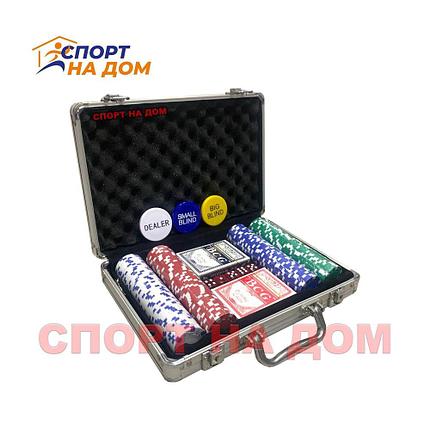Покерный набор в кейсе 200 фишек+фишки Дилера, фото 1