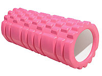 Массажный валик (ролик) для фитнеса и йоги 33 см (цвет розовый)