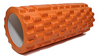 Массажный валик (ролик) для фитнеса и йоги 33 см (цвет оранжевый)
