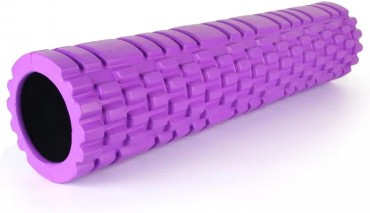 Массажный валик (ролик) для фитнеса и йоги 62 см (цвет фиолетовый)