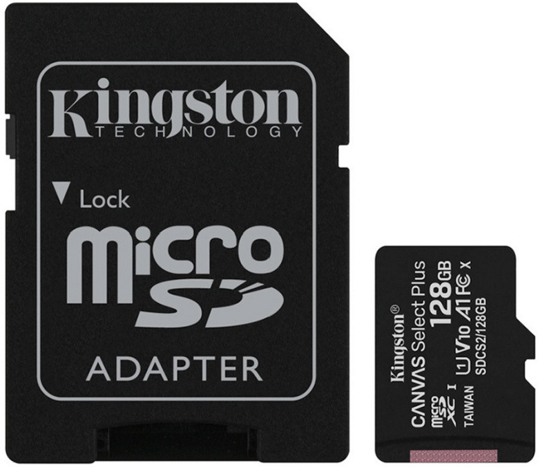 Карта памяти MicroSD 128GB Class 10 UHS-I A1 C10 Kingston SDCS2/128GB - фото 1 - id-p96351362