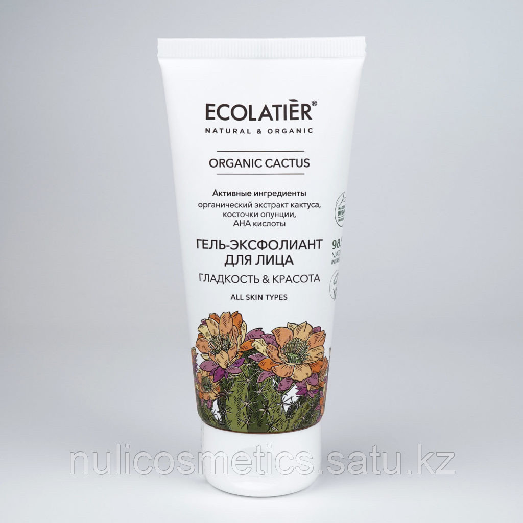 Ecolatier Organic Farm Green Cactus Flower для лица Гель-Эксфолиант 100 мл туба - фото 1 - id-p99295990