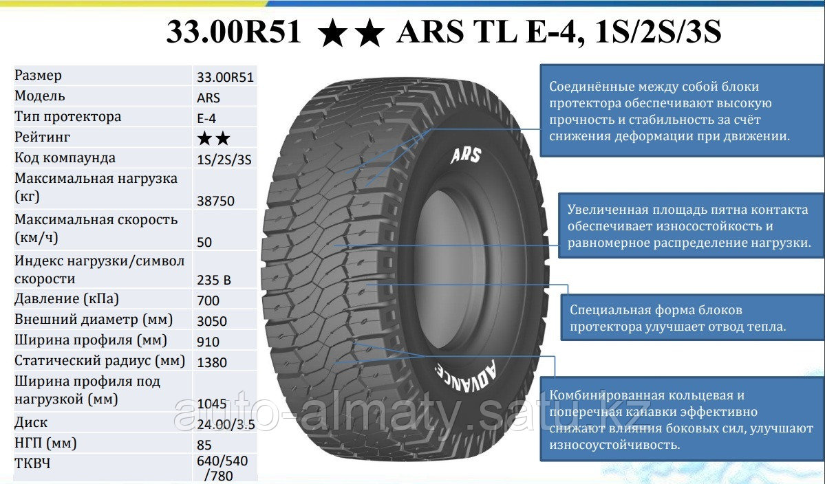 Автошина 33.00R51 ARS E-4 ADVANCE