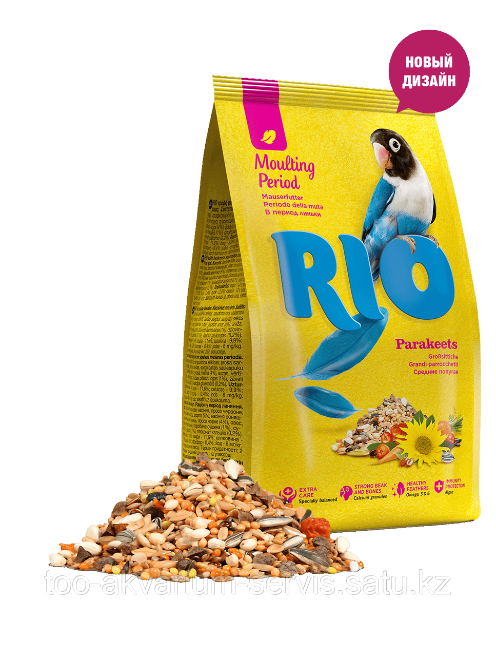 RIO Корм для средних попугаев в период линьки,пакет 500 гр