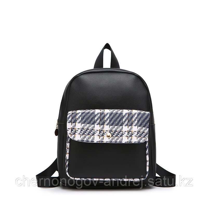 Модный Женский рюкзак среднего размера Многофункциональный ранец double shoulder bag Цвет Черный