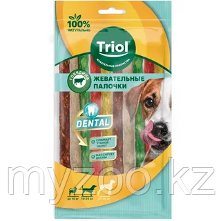 Triol Dental жевательные палочки со вкусом говядины для крупных собак уп.10шт. 80-100гр - фото 1 - id-p100673068
