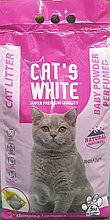 Cat*s White Compact Cat Litter BabyPowder, КэтС Вайт БэбиПудра, комкующийся наполнитель,уп.5кг.