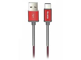 Кабель Olmio HD, USB 2.0 - USB Type-C, 1.2м, 2.1A, красный
