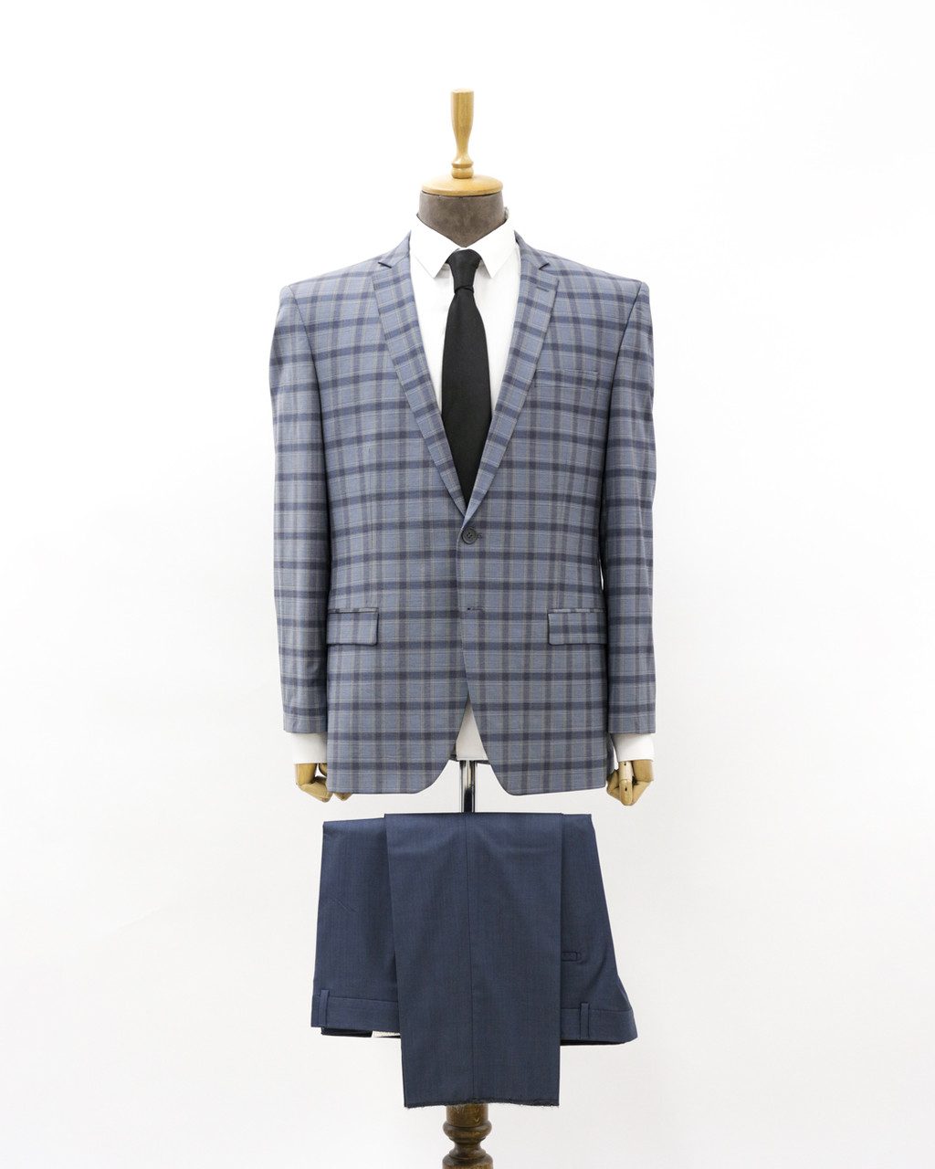 Мужской деловой костюм «UM&H 34723452» серый, синий, фото 1