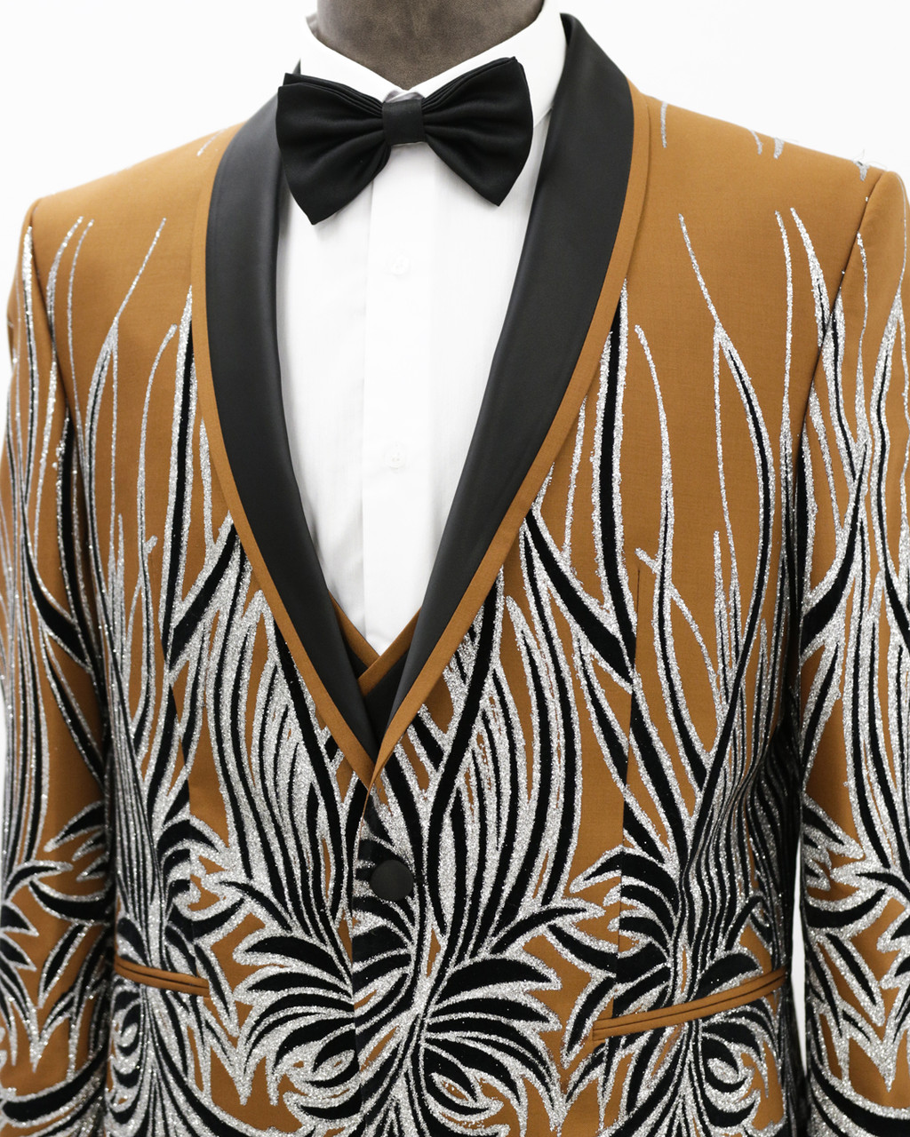 Мужской деловой костюм «UM&H 11412322» оранжевый, черный - фото 3 - id-p100680272