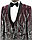 Мужской деловой костюм «UM&H 16696498» бордовый, черный, фото 3