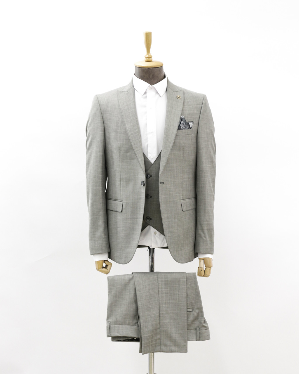 Мужской деловой костюм «UM&H 66438902» серый, фото 1