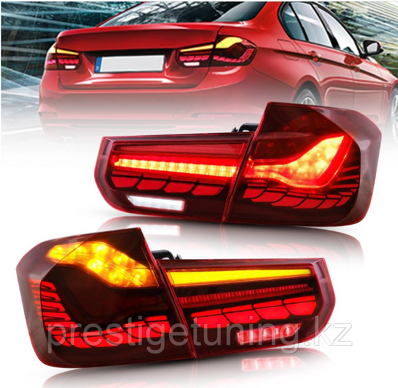 Задние фонари на BMW 3-серия (F30) 2011-18 в стиле M4 (Красный цвет), фото 1