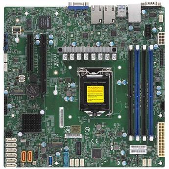 Серверная материнская плата SuperMicro X11SCH F Single Socket H4 (LGA 1151), 8 SATA3 (6Gbps); RAID 0, 1, 5,