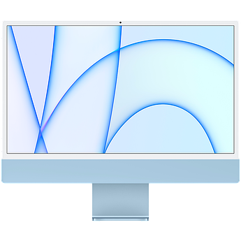 IMac 24-inch, Model A2438, BLUE, M1 chip with 8C CPU and 8C GPU, 16-core Neural Engine, 16GB unified memory,