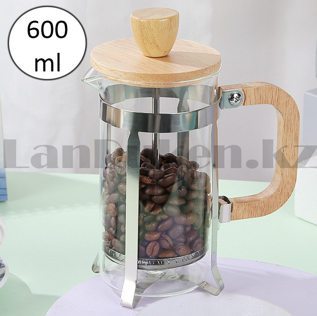 Заварник френч-пресс для варки чая или кофе Hetai 600 мл - фото 1 - id-p100683472