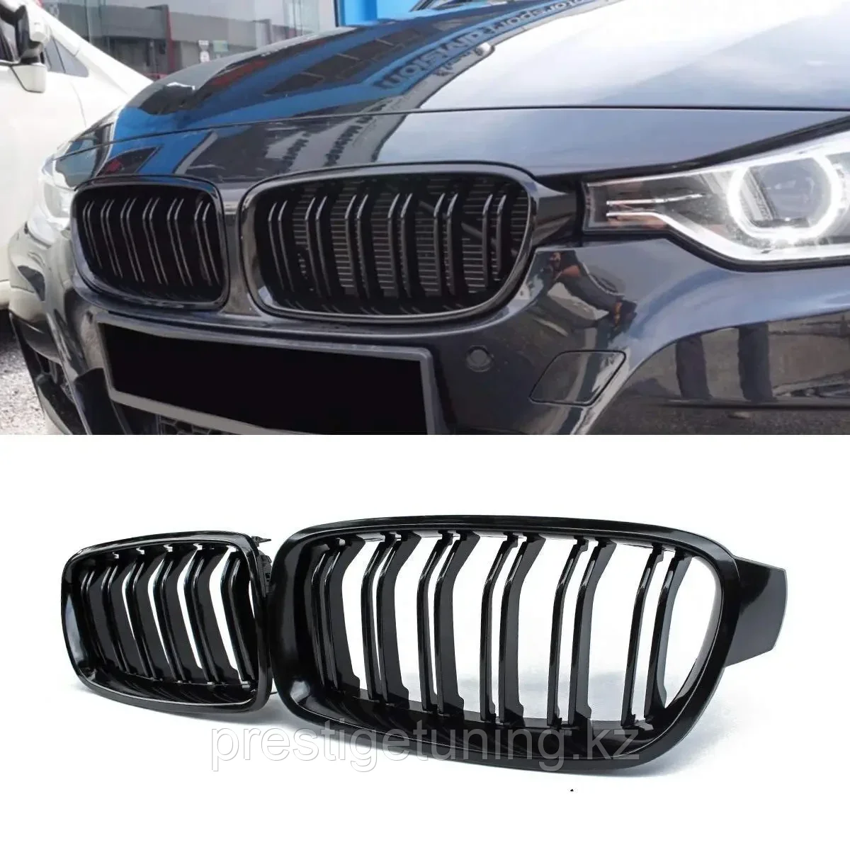 Решетка радиатора на BMW 3-серия (F30) 2011-18 стиль M3 (Черный цвет)