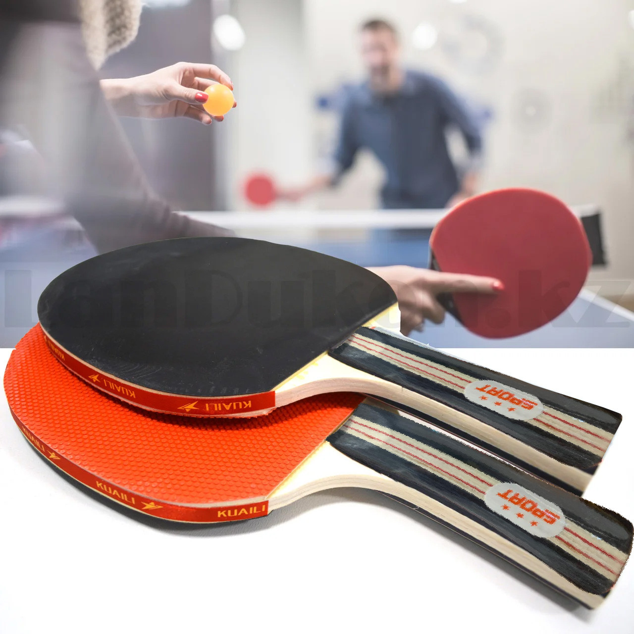 Набор для настольного тенниса 2 ракетки 3 шарика Sunike GFAB