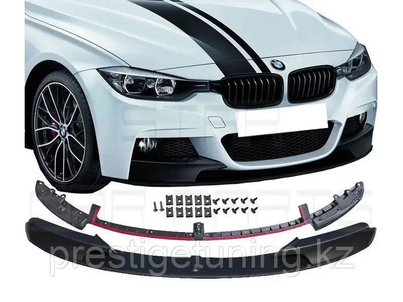 Сплиттер переднего бампера на BMW 3-серия (F30) 2011-16 дизайн M Perfomance (M Paket)