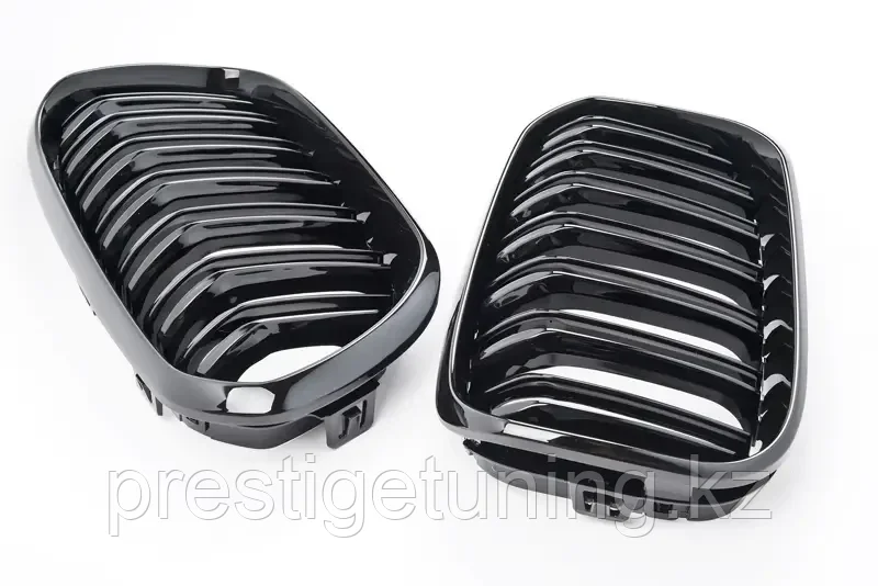 Решетка радиатора на BMW (F20/F21) 2015-17 ноздри в стиле M1 (Черный цвет) - фото 3 - id-p100685590