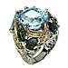 Роскошное кольцо с натуральным Топазом и Изумрудами, фото 2