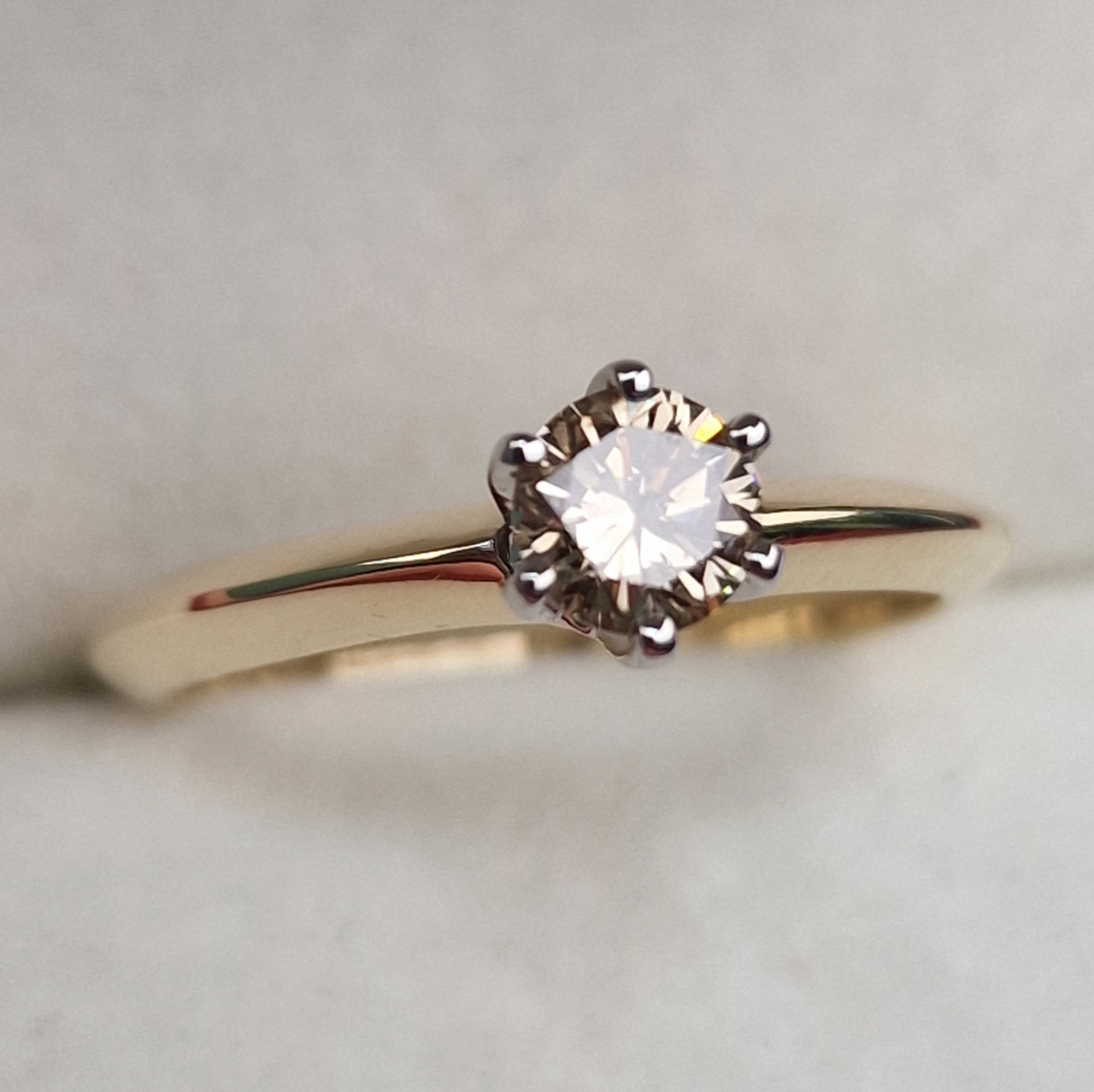 Золотое кольцо с бриллиантом 0,445Сt VS2/N VG-Cut - фото 3 - id-p100685999