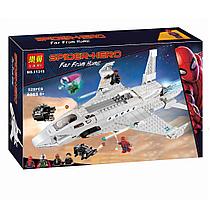 Конструктор Lari 11315 Реактивный самолёт Старка и атака дрона, аналог Lego Super Heroes 76130
