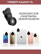 Набор линз для камеры смартфона или планшета 3-в-1 {широкоугольная, макро, рыбий глаз} LP-3001, фото 2