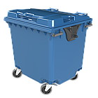 Контейнер для мусора 1100 л ТБО пластиковый, большой бак для мусора с крышкой, мусорный евроконтейнер, фото 10