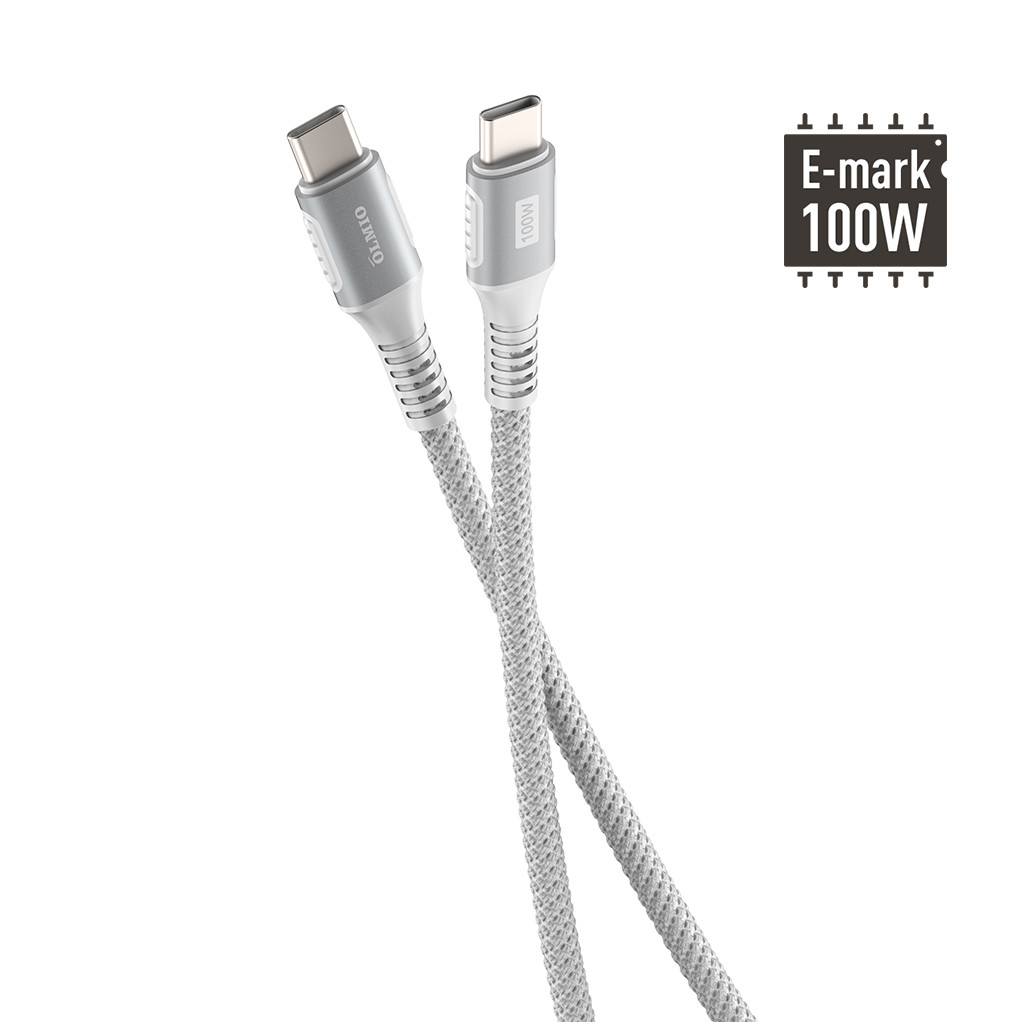 Olmio PD100 Кабель USB 2.0 Type-C - Type-C 1.2, 5А белый