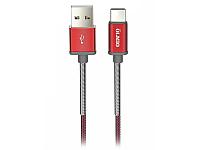 Olmio HD Кабель USB 2.0 - USB Type-C, 1.2м, 2.1A, красный