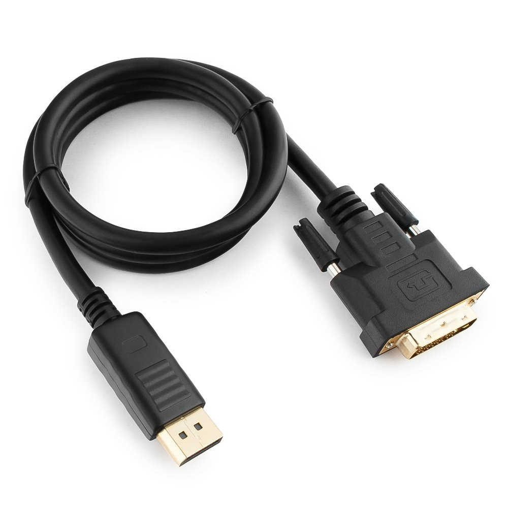 Cablexpert CC-DPM-DVIM-1M Кабель DisplayPort-DVI, 1м, 20M/25M, черный, экран, пакет