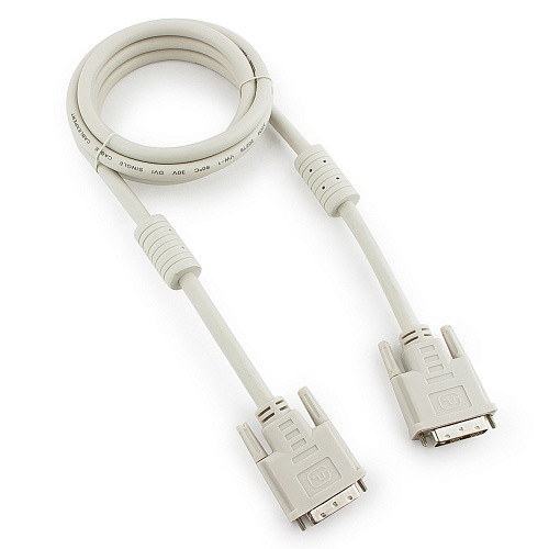 Cablexpert CC-DVI-6C Кабель DVI-D single link,19M/19M, 1.8м, серый, экран, феррит.кольца, пакет