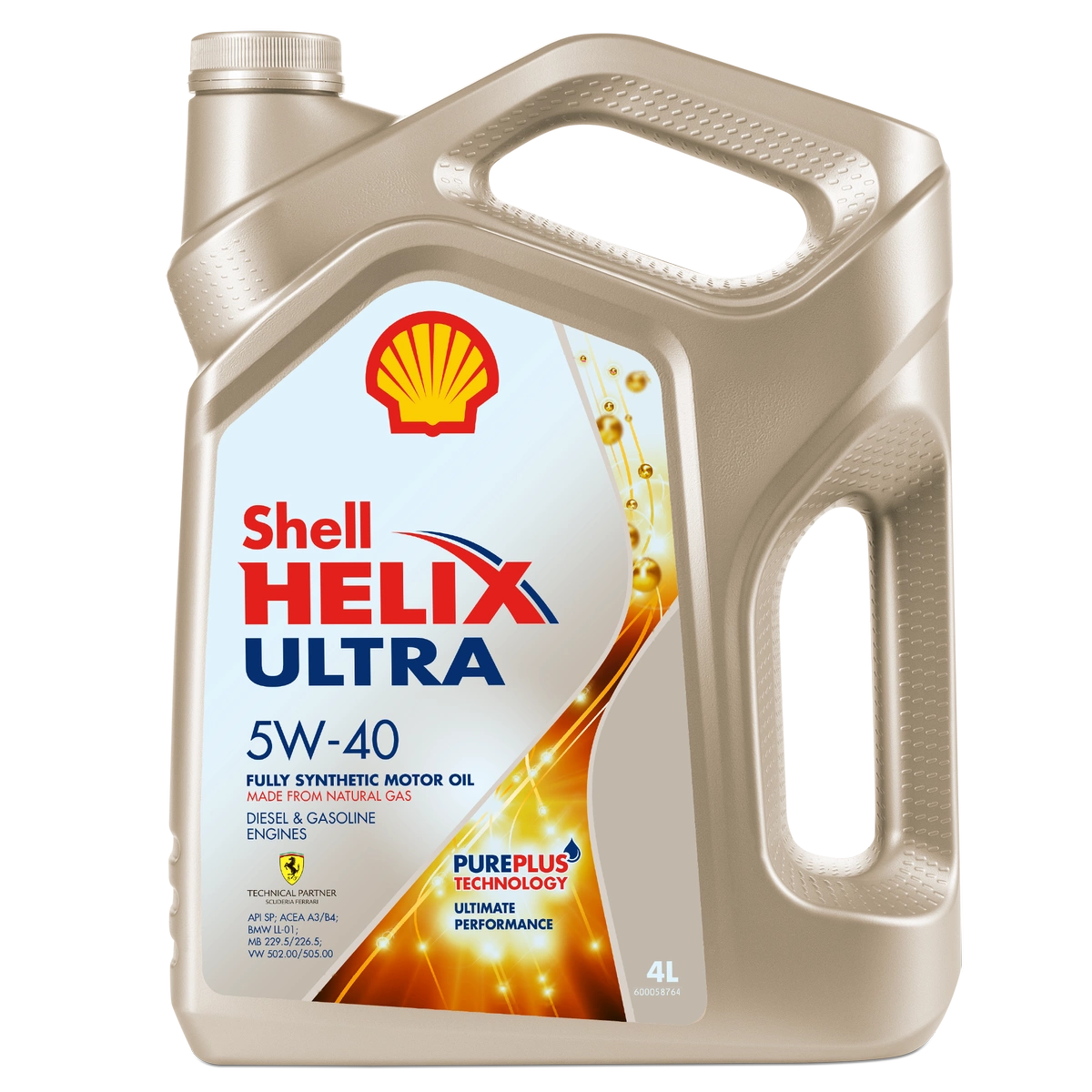 МОТОРНОЕ МАСЛО SHELL HELIX ULTRA 5W-40 API SP СИНТЕТИЧЕСКОЕ 4Л