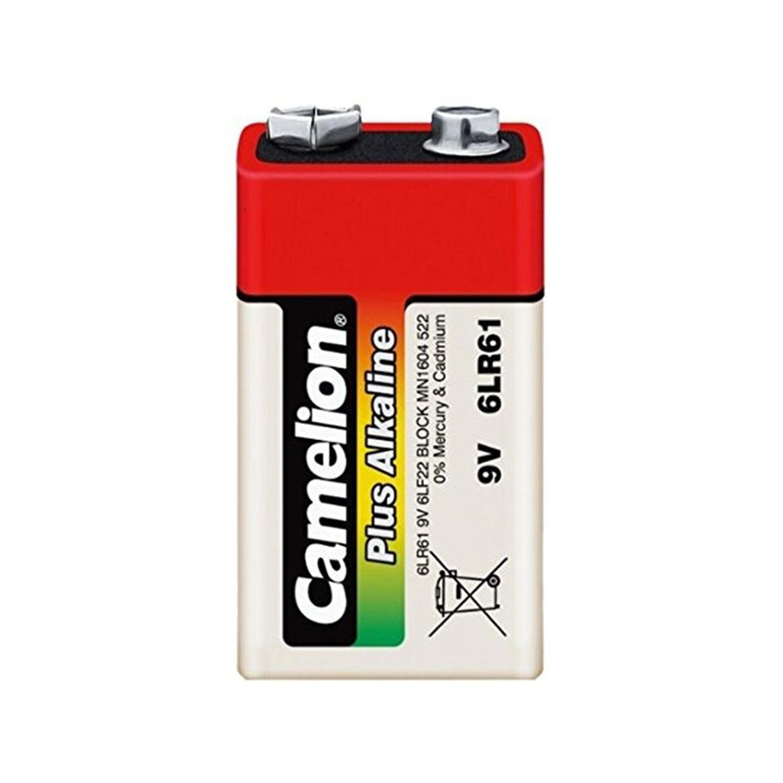 CAMELION 6LR61-SP1 Батарейка Plus Alkaline, 6F22(крона), 9V, 680 mAh, 1 шт., Плёнка