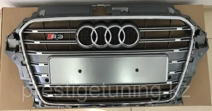 Решетка радиатора на Audi A3 (8V) 2012-16 стиль S3 (Серый цвет) - фото 5 - id-p100725666