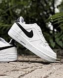 Кеды Nike AIR FORCE low белые чер лого 007-3, фото 3