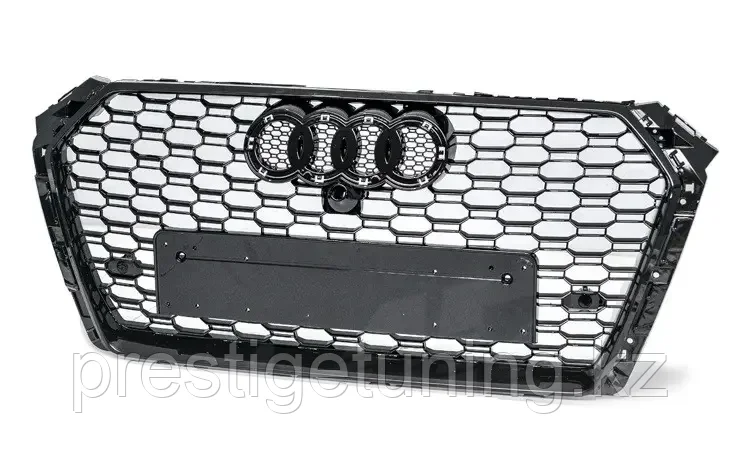Решетка радиатора на Audi A4 V (B9) 2015-20 стиль RS4 (Черный цвет) - фото 2 - id-p100726278