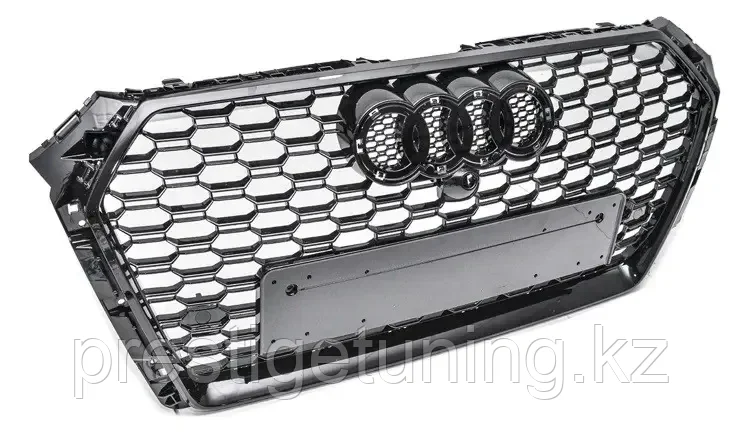 Решетка радиатора на Audi A4 V (B9) 2015-20 стиль RS4 (Черный цвет) - фото 4 - id-p100726278