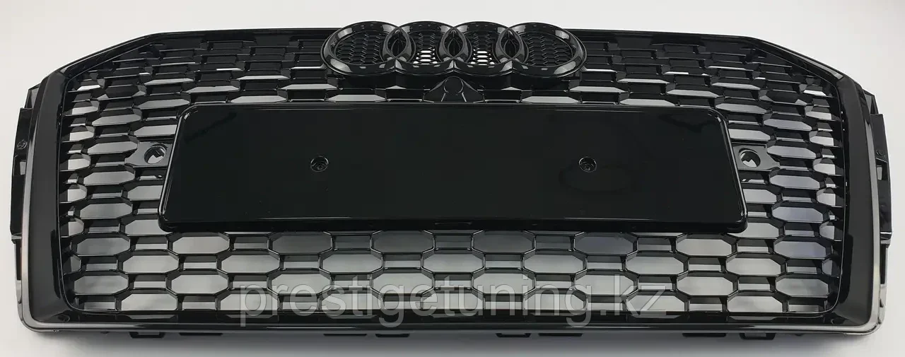 Решетка радиатора на Audi A4 V (B9) 2015-20 стиль RS4 (Черный цвет) - фото 5 - id-p100726278